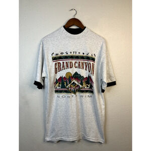 Vintage Grand Canyon North Rim Shirt Tee Mountains Graphic 90s VTG Signal Large
